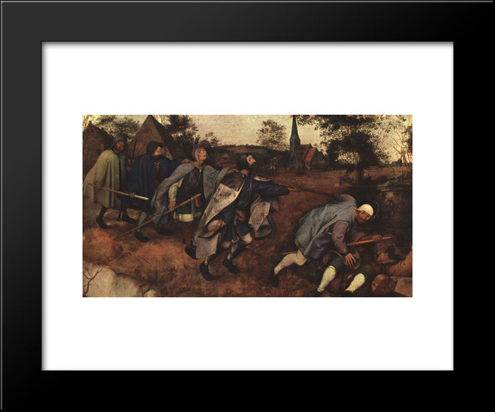 The Parable Of The Blind Leading The Blind 20x24 Black Modern Wood Framed Art Print Poster by Bruegel the Elder, Pieter
