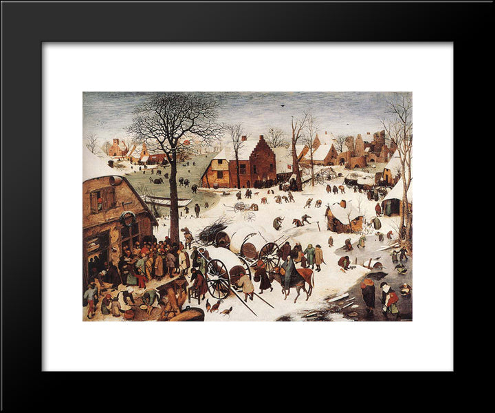 The Numbering At Bethlehem 20x24 Black Modern Wood Framed Art Print Poster by Bruegel the Elder, Pieter