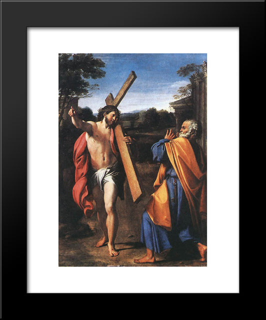 Domine Quo Vadis? 20x24 Black Modern Wood Framed Art Print Poster by Carracci, Annibale