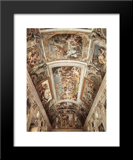 Farnese Ceiling Fresco 20x24 Black Modern Wood Framed Art Print Poster by Carracci, Annibale