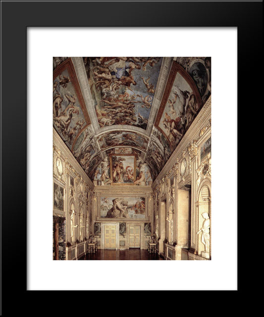 The Galleria Farnese 20x24 Black Modern Wood Framed Art Print Poster by Carracci, Annibale