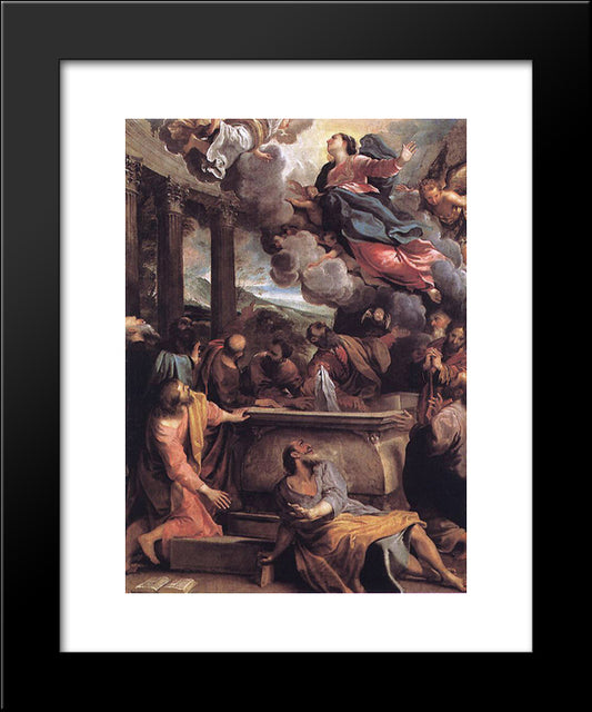 Assumption Of The Virgin 20x24 Black Modern Wood Framed Art Print Poster by Carracci, Annibale