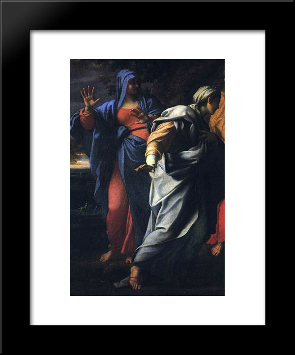 Holy Women At The Tomb Of Christ [Detail] 20x24 Black Modern Wood Framed Art Print Poster by Carracci, Annibale