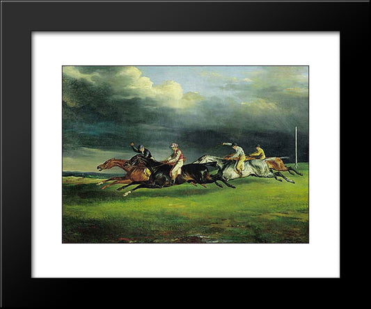 Derby At Epsom 20x24 Black Modern Wood Framed Art Print Poster by Gericault, Theodore