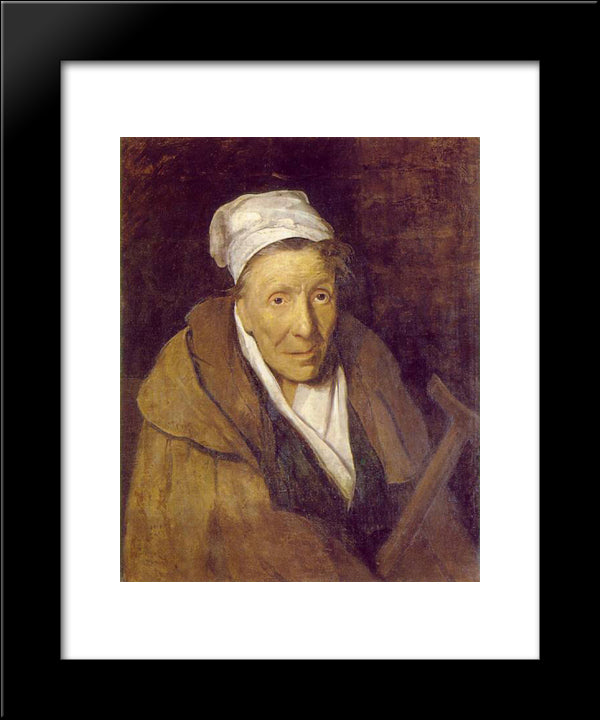 Woman With Gambling Mania 20x24 Black Modern Wood Framed Art Print Poster by Gericault, Theodore