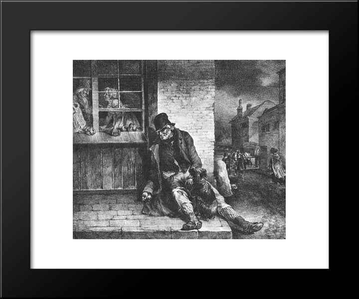 English Scenes ' Man On The Street 20x24 Black Modern Wood Framed Art Print Poster by Gericault, Theodore