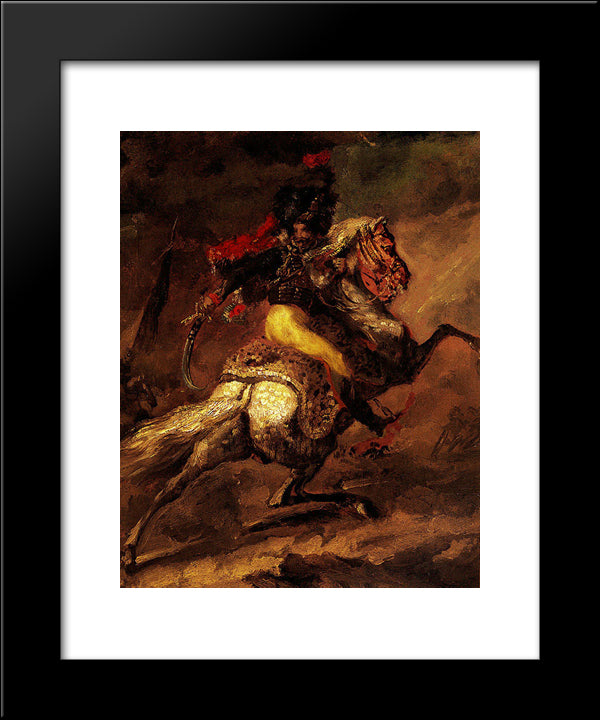 Study For The Charging Casseur 20x24 Black Modern Wood Framed Art Print Poster by Gericault, Theodore