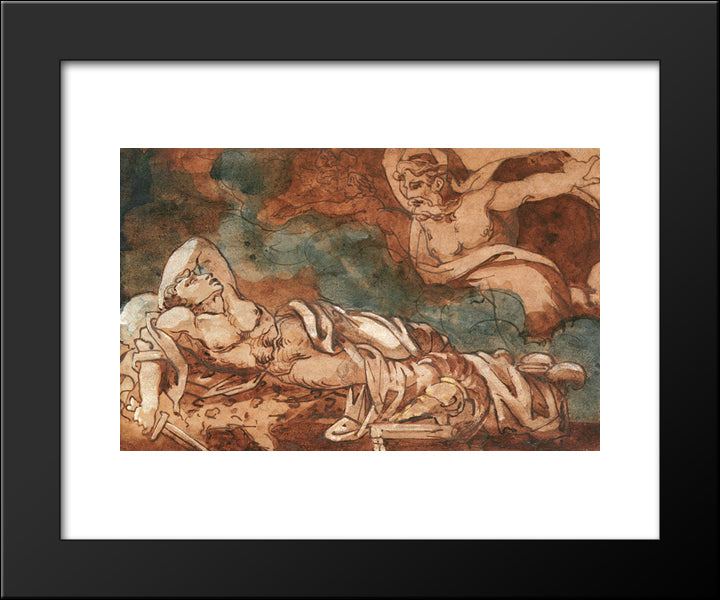 Le Songe D'Enee 20x24 Black Modern Wood Framed Art Print Poster by Gericault, Theodore