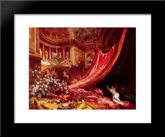 Symphony In Red And Gold 20x24 Black Modern Wood Framed Art Print Poster by Beraud, Jean