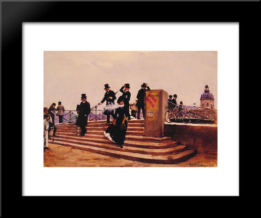 Pont Des Arts 20x24 Black Modern Wood Framed Art Print Poster by Beraud, Jean