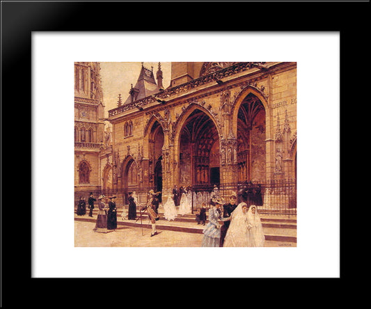 First Communion 20x24 Black Modern Wood Framed Art Print Poster by Beraud, Jean