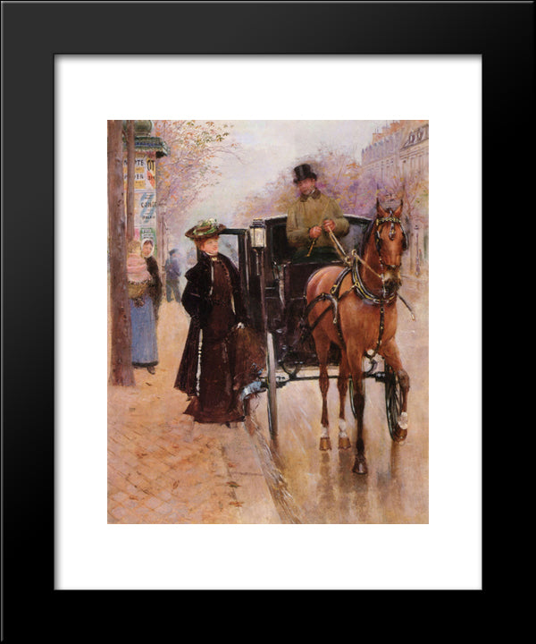 Home, Driver ! 20x24 Black Modern Wood Framed Art Print Poster by Beraud, Jean