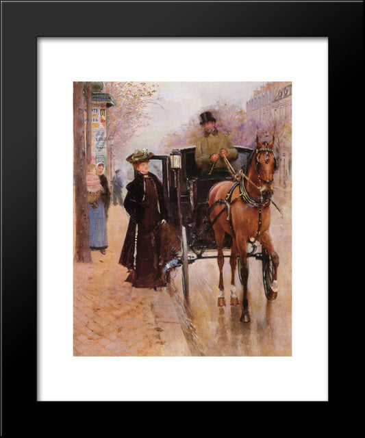Home, Driver ! 20x24 Black Modern Wood Framed Art Print Poster by Beraud, Jean