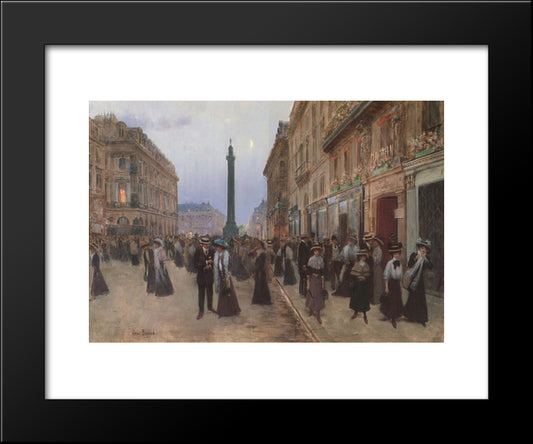 La Rue De La Paix 20x24 Black Modern Wood Framed Art Print Poster by Beraud, Jean