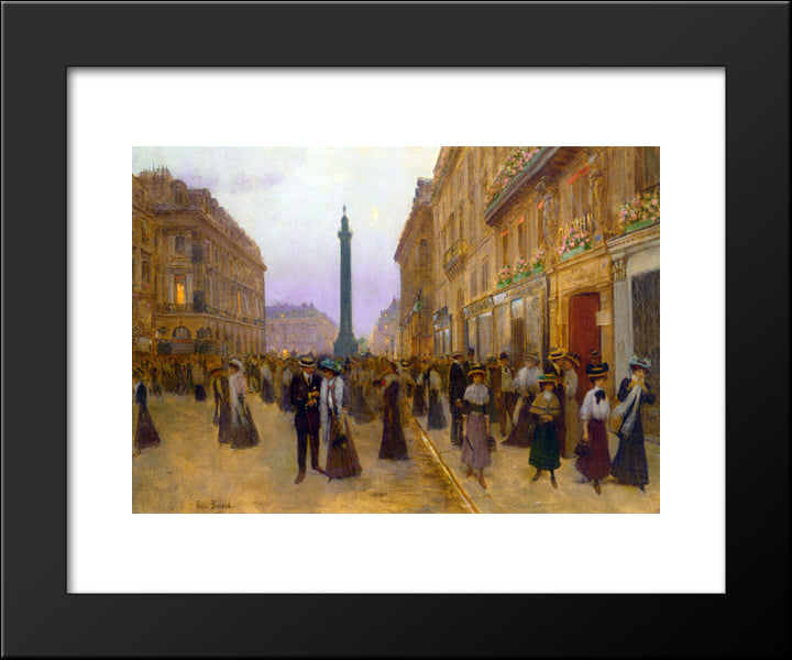 La Rue De La Paix 20x24 Black Modern Wood Framed Art Print Poster by Beraud, Jean