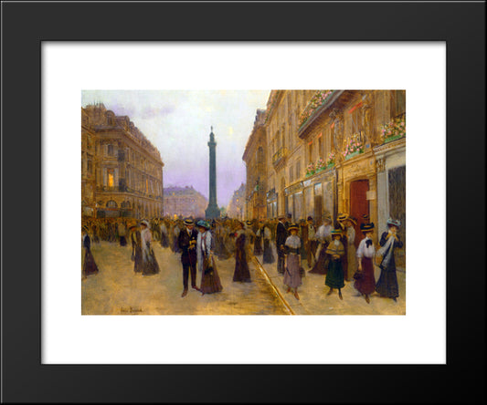 La Rue De La Paix 20x24 Black Modern Wood Framed Art Print Poster by Beraud, Jean