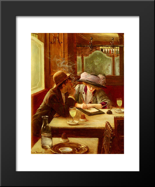 La Lettre 20x24 Black Modern Wood Framed Art Print Poster by Beraud, Jean