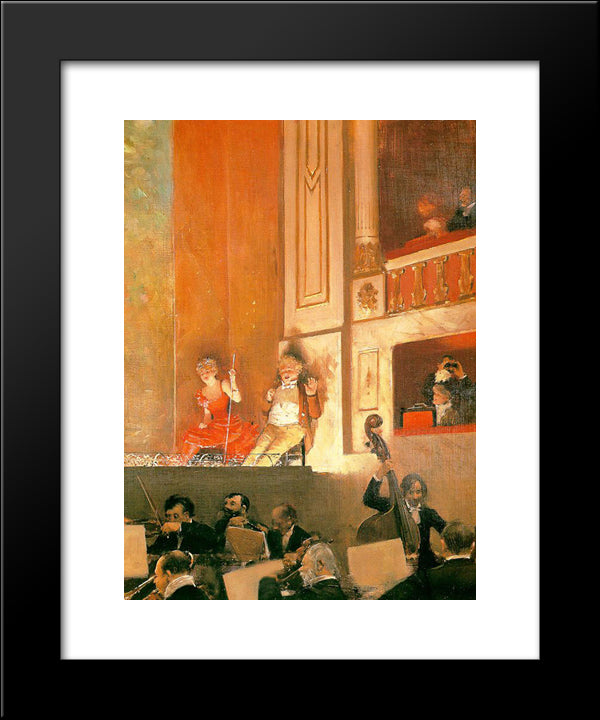 Representation At The Theatre Des Varietes 20x24 Black Modern Wood Framed Art Print Poster by Beraud, Jean