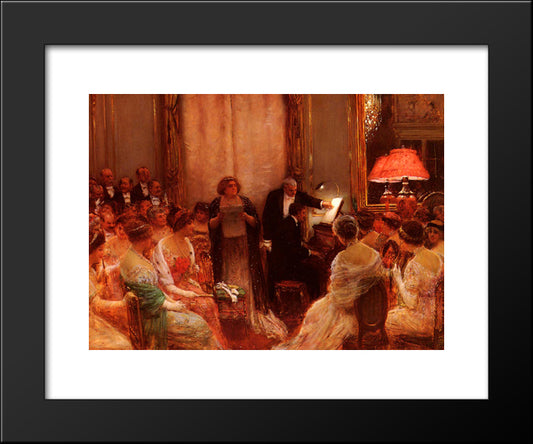 Personnages 20x24 Black Modern Wood Framed Art Print Poster by Beraud, Jean