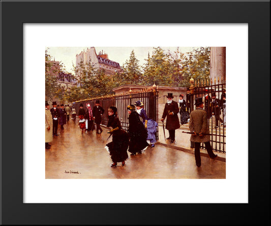 Sortant De La Madeleine, Paris 20x24 Black Modern Wood Framed Art Print Poster by Beraud, Jean