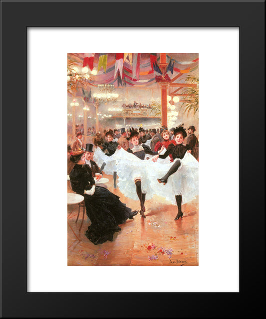 Le Cafe De Paris 20x24 Black Modern Wood Framed Art Print Poster by Beraud, Jean