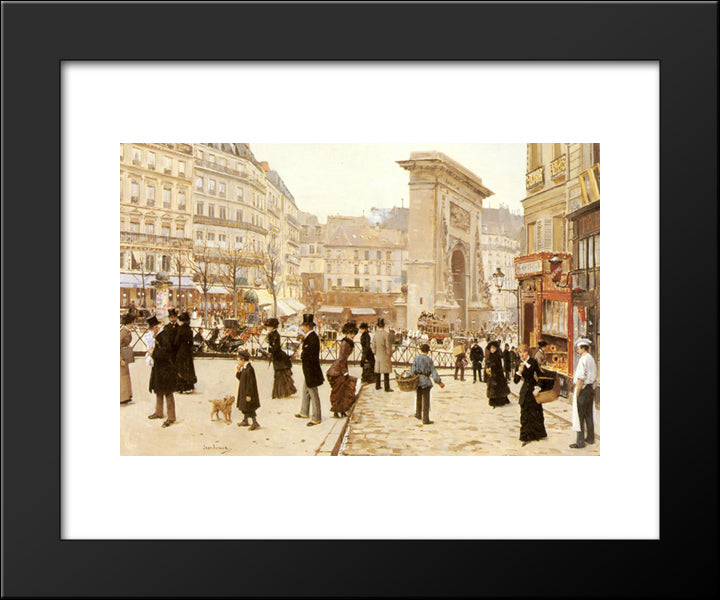 Le Boulevard St. Denis, Paris 20x24 Black Modern Wood Framed Art Print Poster by Beraud, Jean