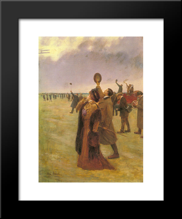 Envole D'Un Biplan Type Wright 20x24 Black Modern Wood Framed Art Print Poster by Beraud, Jean
