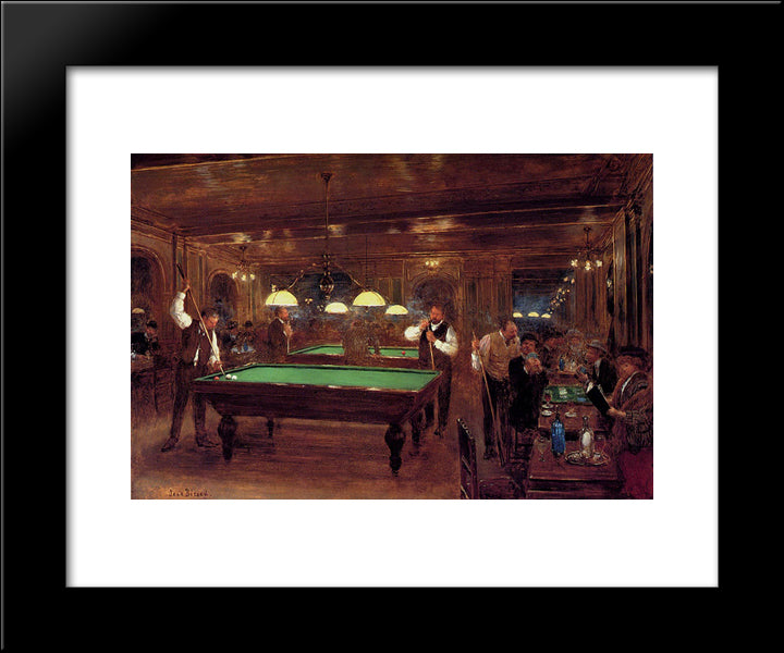 Le Billard 20x24 Black Modern Wood Framed Art Print Poster by Beraud, Jean