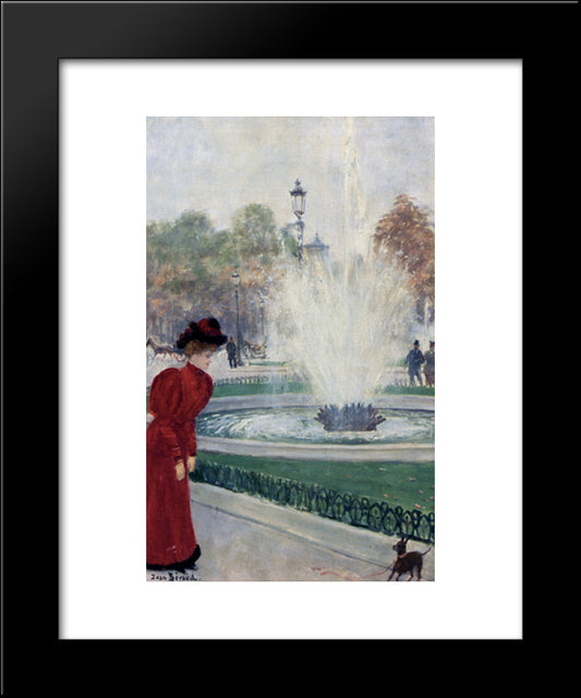Parisienne Au Rond'Point Des Champs'Elysees 20x24 Black Modern Wood Framed Art Print Poster by Beraud, Jean