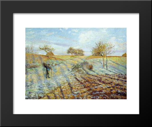 Gelee Blanche 20x24 Black Modern Wood Framed Art Print Poster by Pissarro, Camille