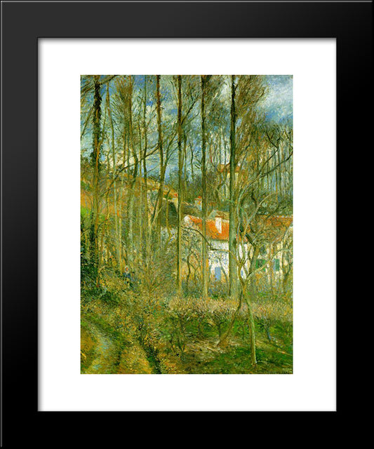 La Cote Des Boeufs, The Hermitage 20x24 Black Modern Wood Framed Art Print Poster by Pissarro, Camille