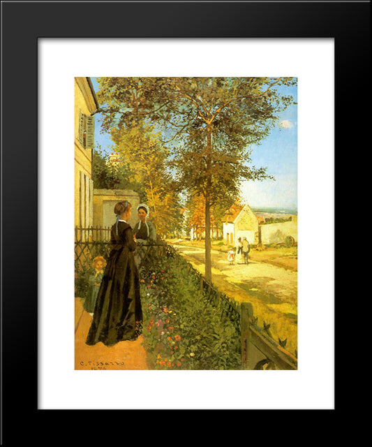 Louveciennes: The Road To Versailles 20x24 Black Modern Wood Framed Art Print Poster by Pissarro, Camille