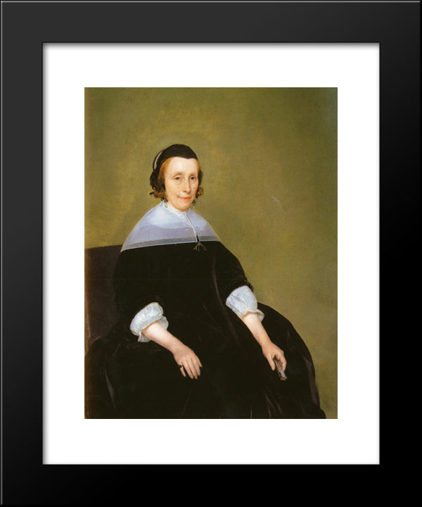 Portrait Of A Lady 20x24 Black Modern Wood Framed Art Print Poster by Terborch, Gerard