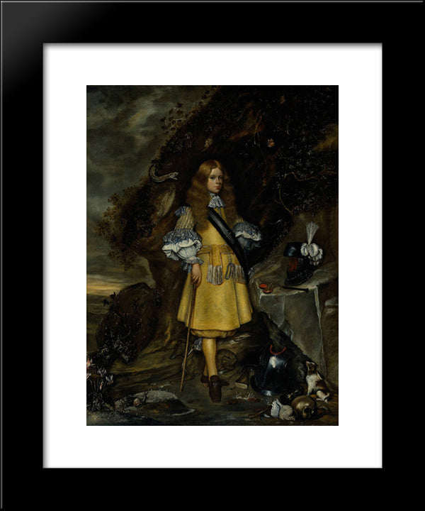 Memorial Portrait Of Moses Ter Borch 20x24 Black Modern Wood Framed Art Print Poster by Terborch, Gerard