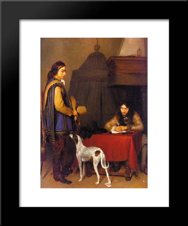 The Dispatch 20x24 Black Modern Wood Framed Art Print Poster by Terborch, Gerard