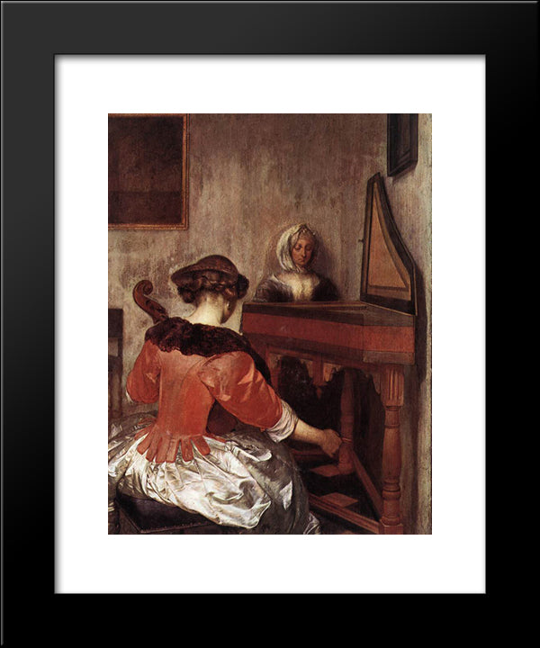 The Concert 20x24 Black Modern Wood Framed Art Print Poster by Terborch, Gerard
