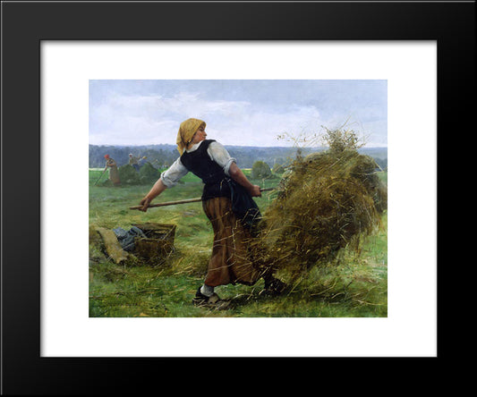 La Faneuse 20x24 Black Modern Wood Framed Art Print Poster by Dupre, Julien