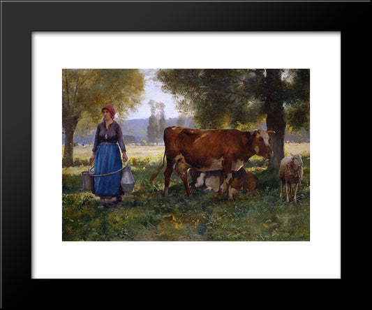 Laitiere 20x24 Black Modern Wood Framed Art Print Poster by Dupre, Julien