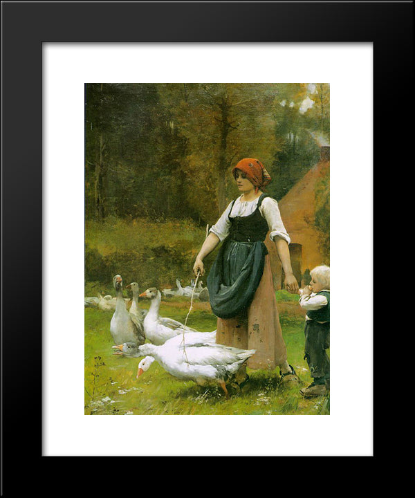 In The Meadow 20x24 Black Modern Wood Framed Art Print Poster by Dupre, Julien