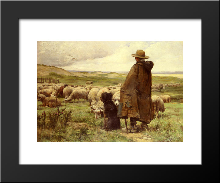 Le Berger 20x24 Black Modern Wood Framed Art Print Poster by Dupre, Julien