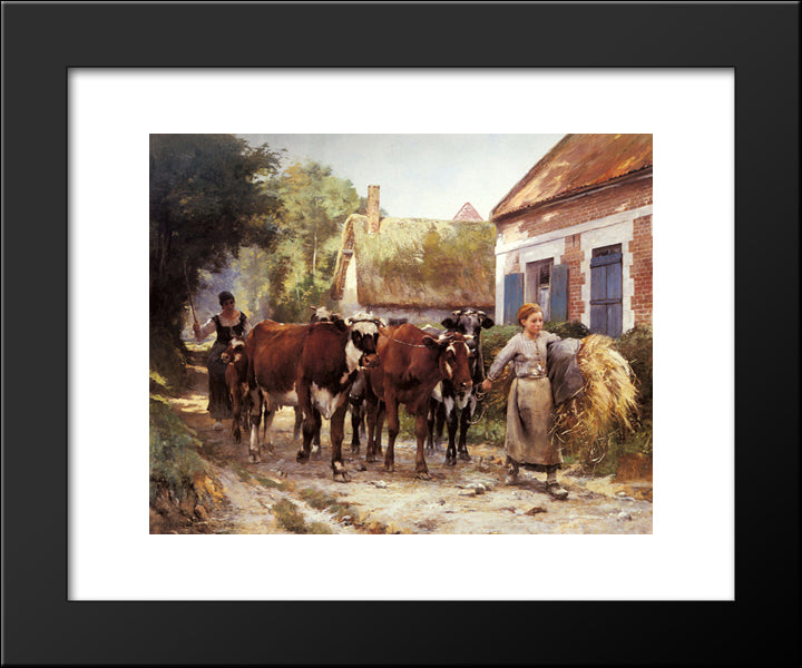 Returning From The Fields 20x24 Black Modern Wood Framed Art Print Poster by Dupre, Julien