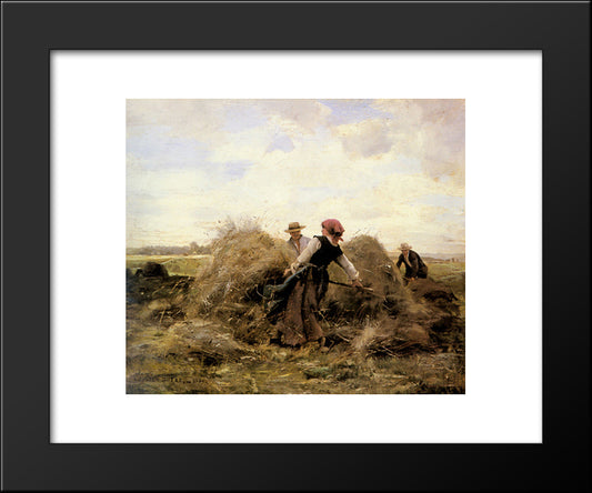 The Harvesters 20x24 Black Modern Wood Framed Art Print Poster by Dupre, Julien