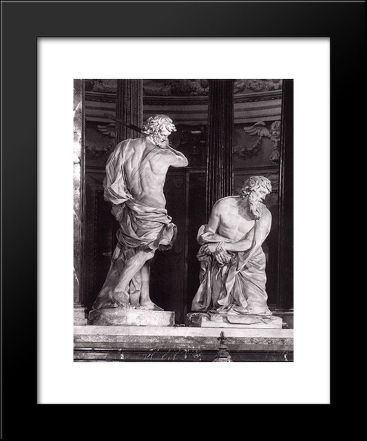 Beheading Of St Paul 20x24 Black Modern Wood Framed Art Print Poster by Algardi, Alessandro