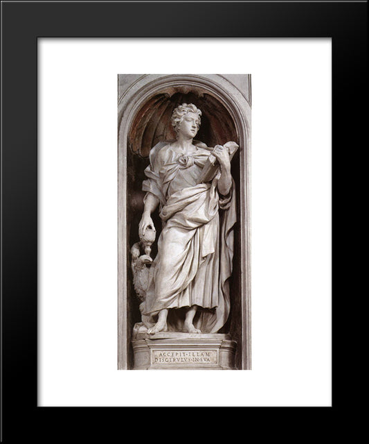 St John The Evangelist 20x24 Black Modern Wood Framed Art Print Poster by Algardi, Alessandro