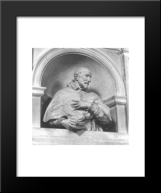 Bust Of Cardinal Giovanni Garzia Mellini 20x24 Black Modern Wood Framed Art Print Poster by Algardi, Alessandro