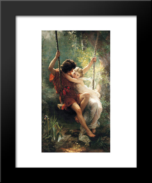 Springtime 20x24 Black Modern Wood Framed Art Print Poster by Cot, Pierre Auguste