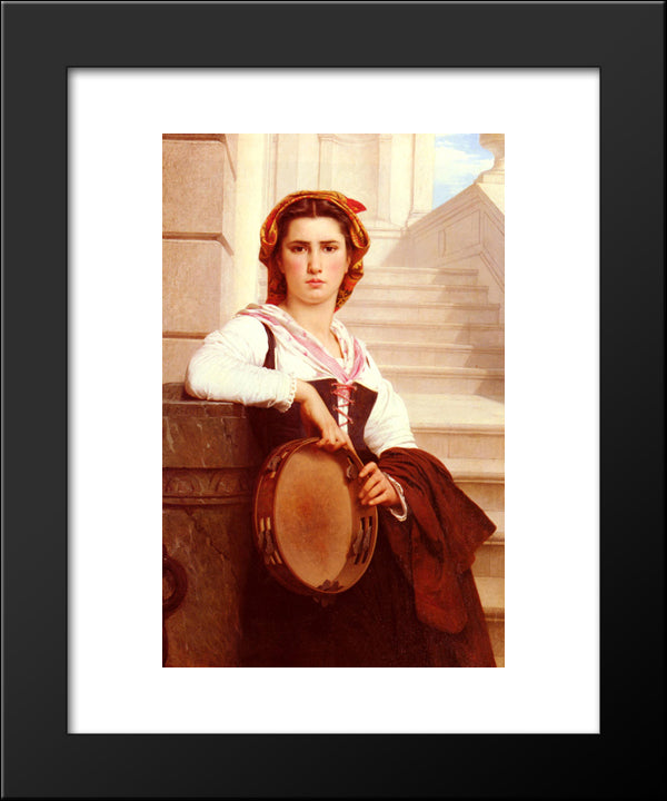 La Bohemienne 20x24 Black Modern Wood Framed Art Print Poster by Cot, Pierre Auguste