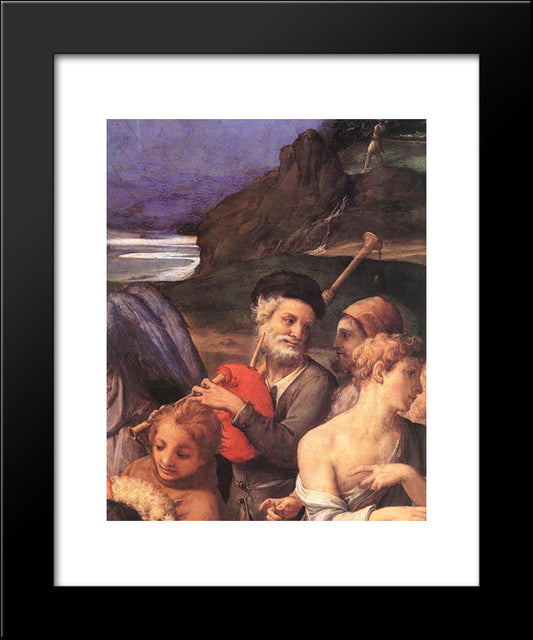 Adoration Of The Shepherds [Detail] 20x24 Black Modern Wood Framed Art Print Poster by Bronzino, Agnolo