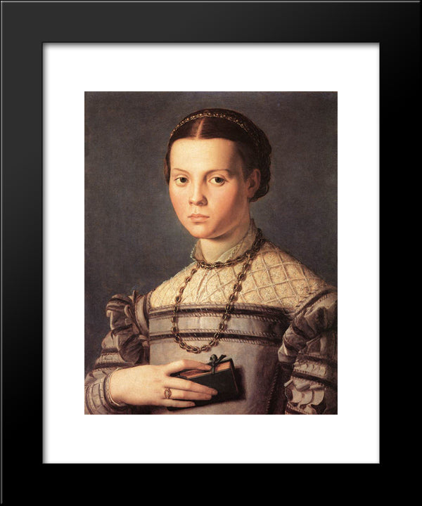 Portrait Of A Young Girl 20x24 Black Modern Wood Framed Art Print Poster by Bronzino, Agnolo