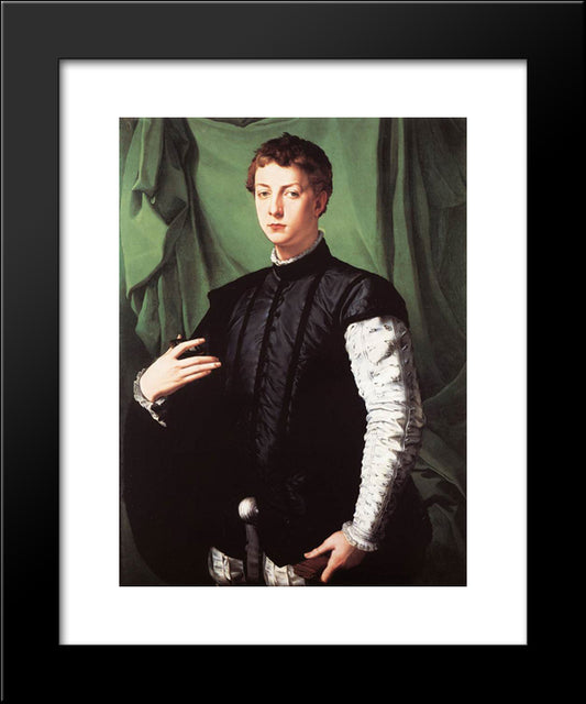 Portrait Of Ludovico Capponi 20x24 Black Modern Wood Framed Art Print Poster by Bronzino, Agnolo